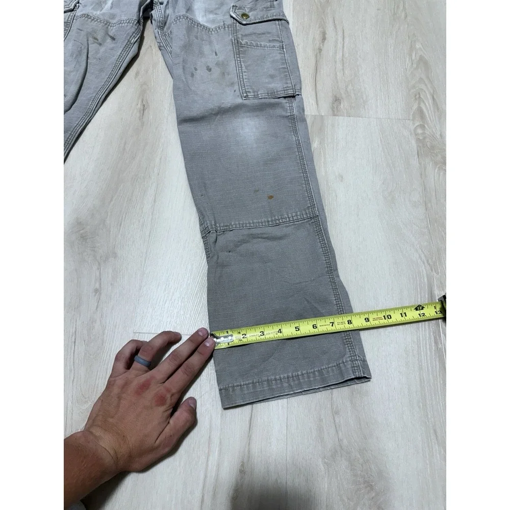 Carhartt Men's Cargo Double Knee Pants 31x32 B342-DES Light Grey Cargo Ripstop